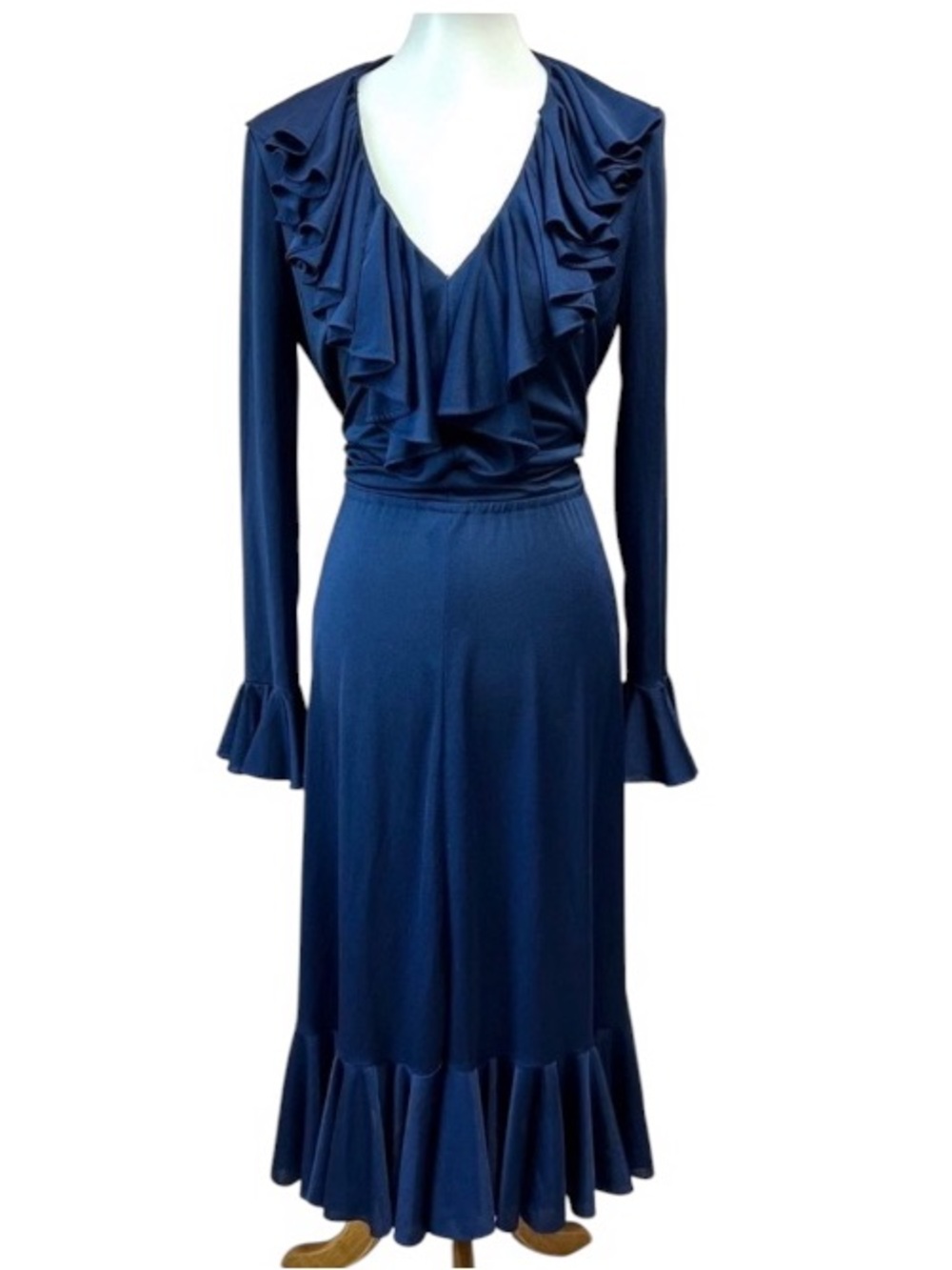 Vintage Retro Miss Elliette Ruffle Midi Dress